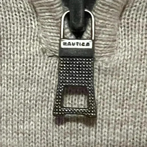 Nautica Men's XL Long Sleeve Half Zip Mock Neck Sweatshirt Heathered Gray - Picture 5 of 6